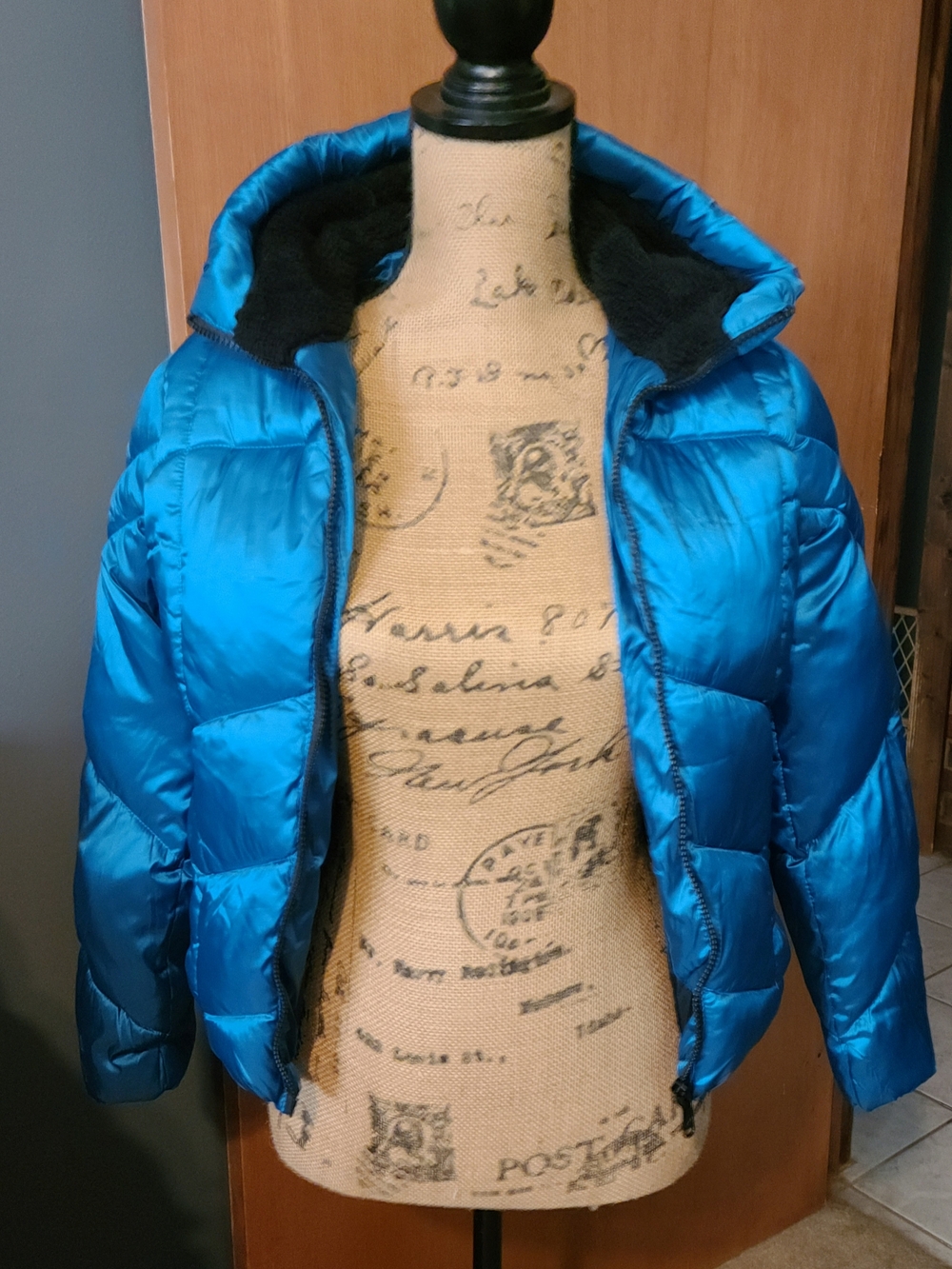 Sam Edelman Teal Blue Quilted Kids Puffer Jacket